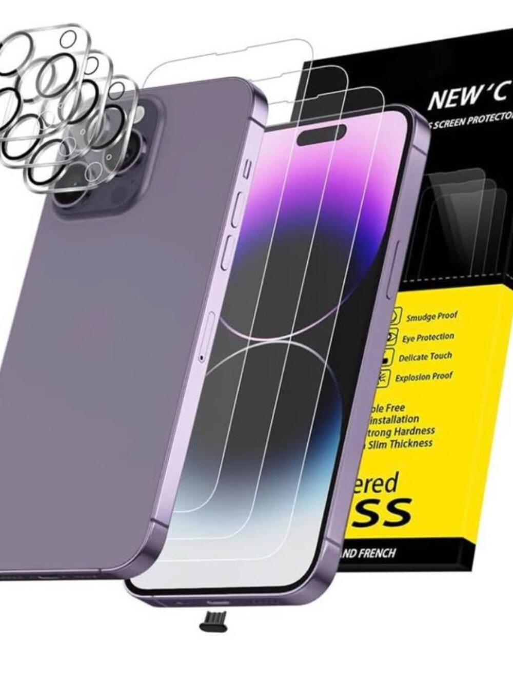 iPhone 14 Pro Max 3pcs Screen Protector + 3pcs Camera Lens Protector